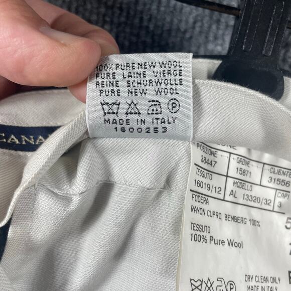 Canali Wool Dress Pants Men's 57R (35X27) Gray Window Pane Italian Made READ - Picture 7 of 13